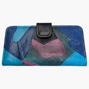 Vintage 80s/90s Genuine Snakeskin Colourful Wallet
